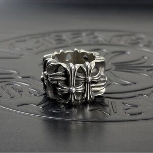 Chrome Hearts Square Cemetery Cross Ring Size 7.75 US 925 Silver